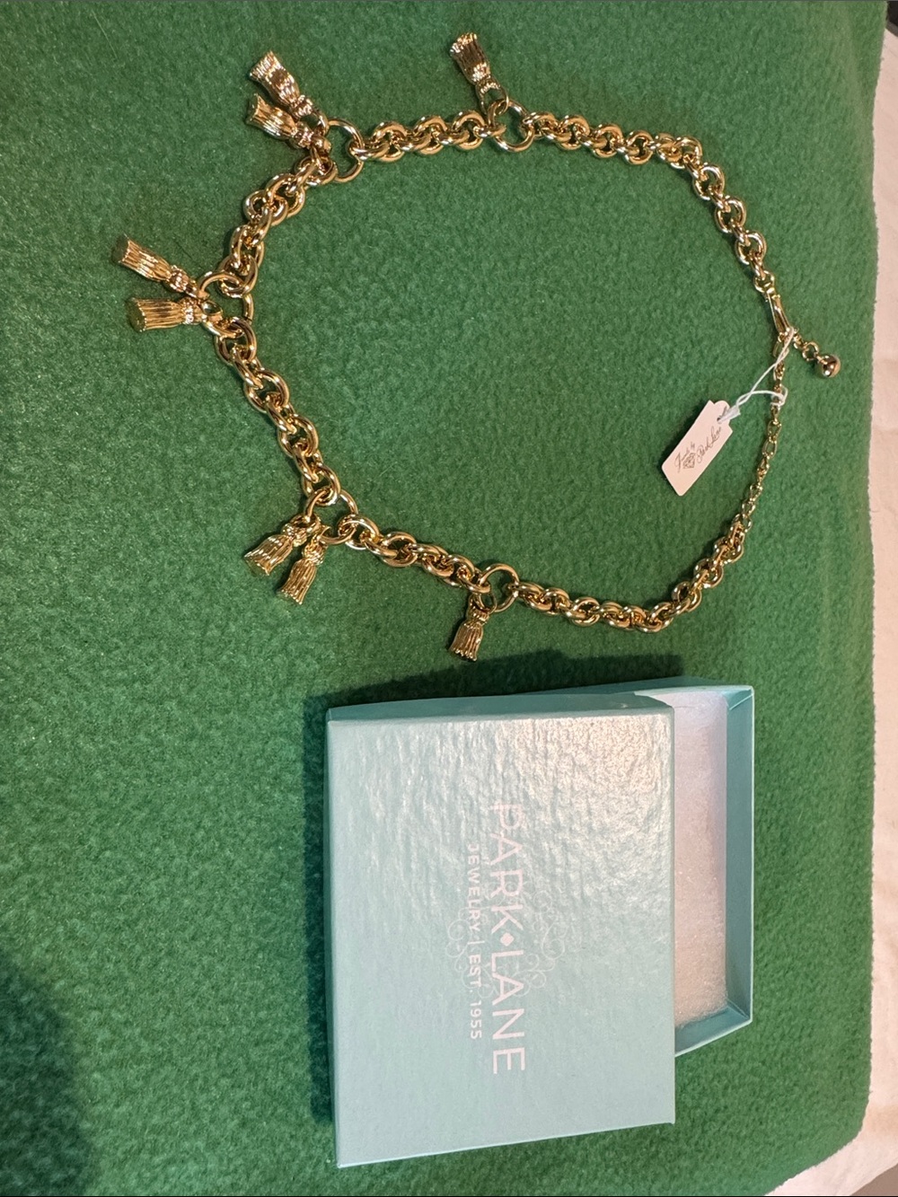 Park Lane Gold Tassel Charm Chain Necklace